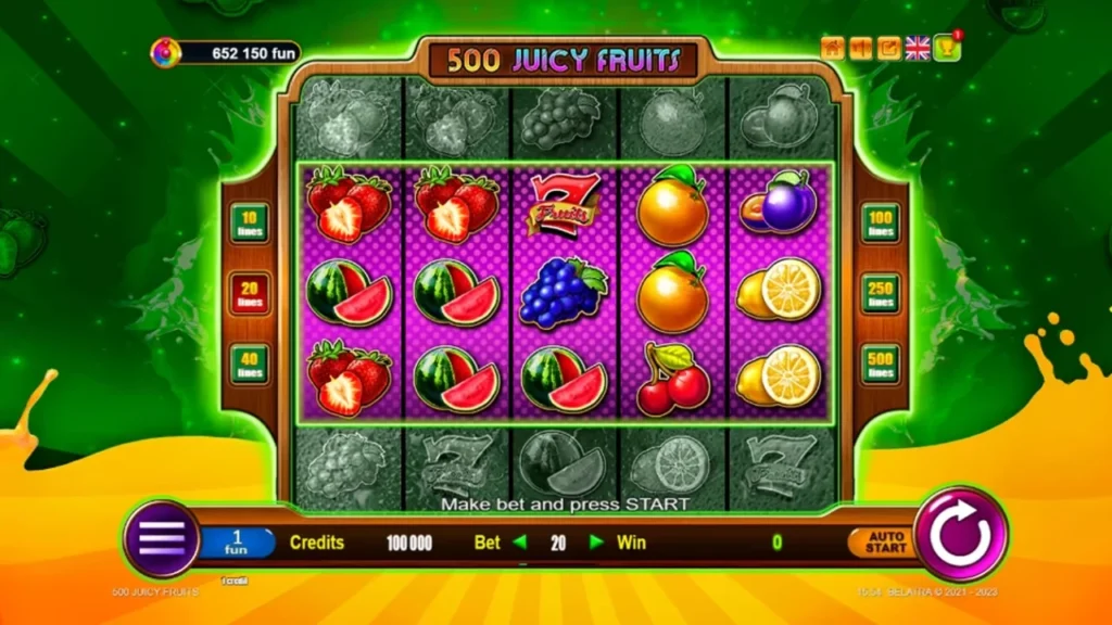 500 Juicy Fruits official Belatra slot cover artwork