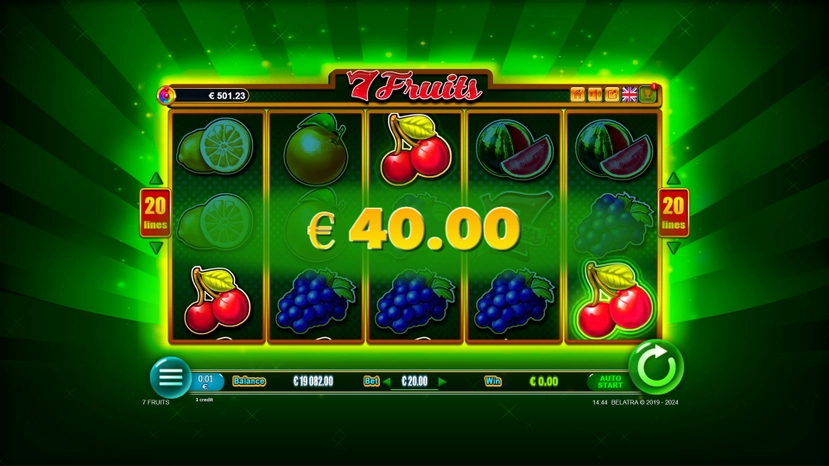 7 Fruits official Belatra feature artwork for payout and combination notes