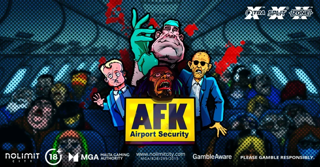 AFK Airport Security official Nolimit City wide slot artwork