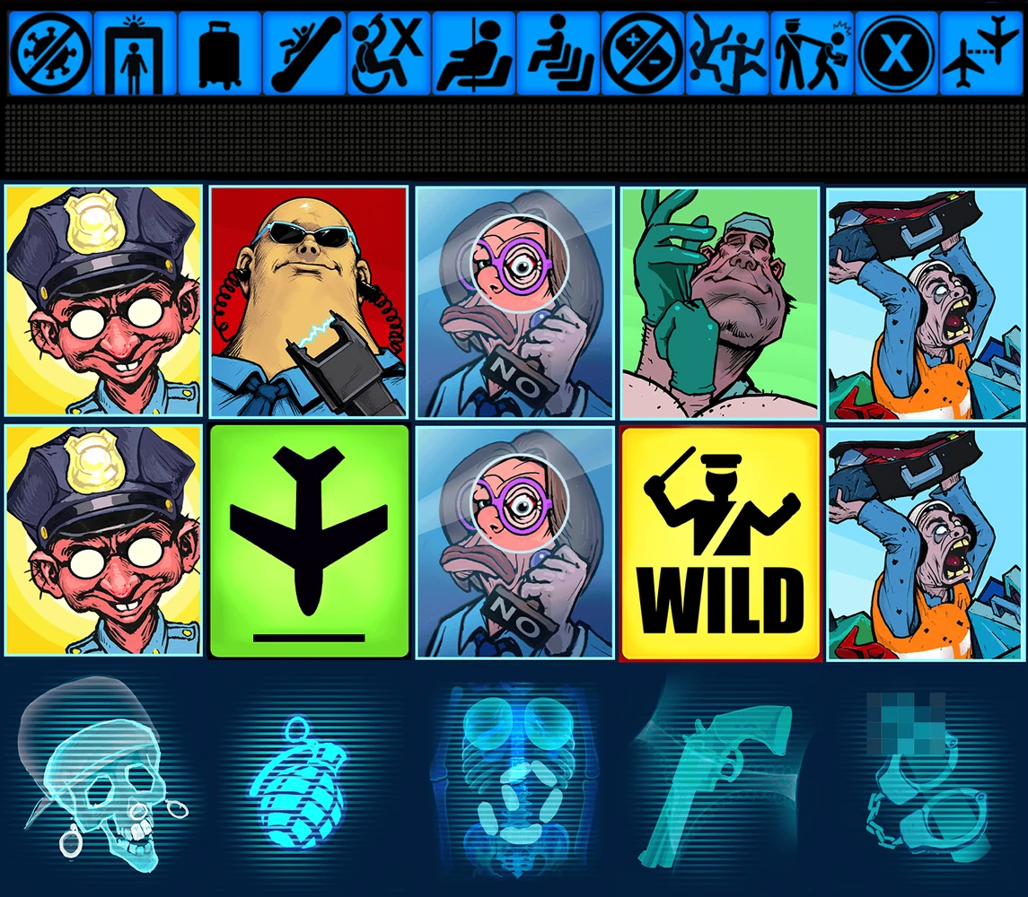 AFK Airport Security symbols combinations and feature mechanics