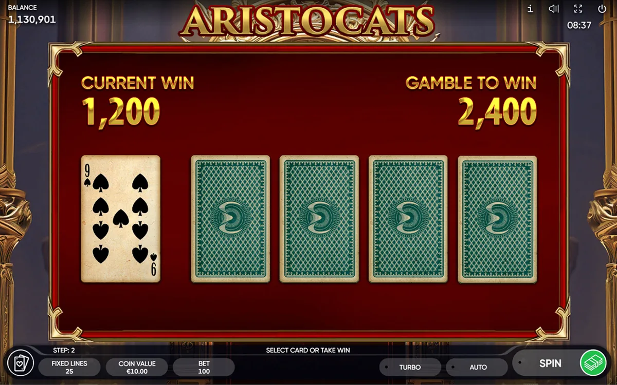 Aristocats official Endorphina gameplay screen showing the reel layout