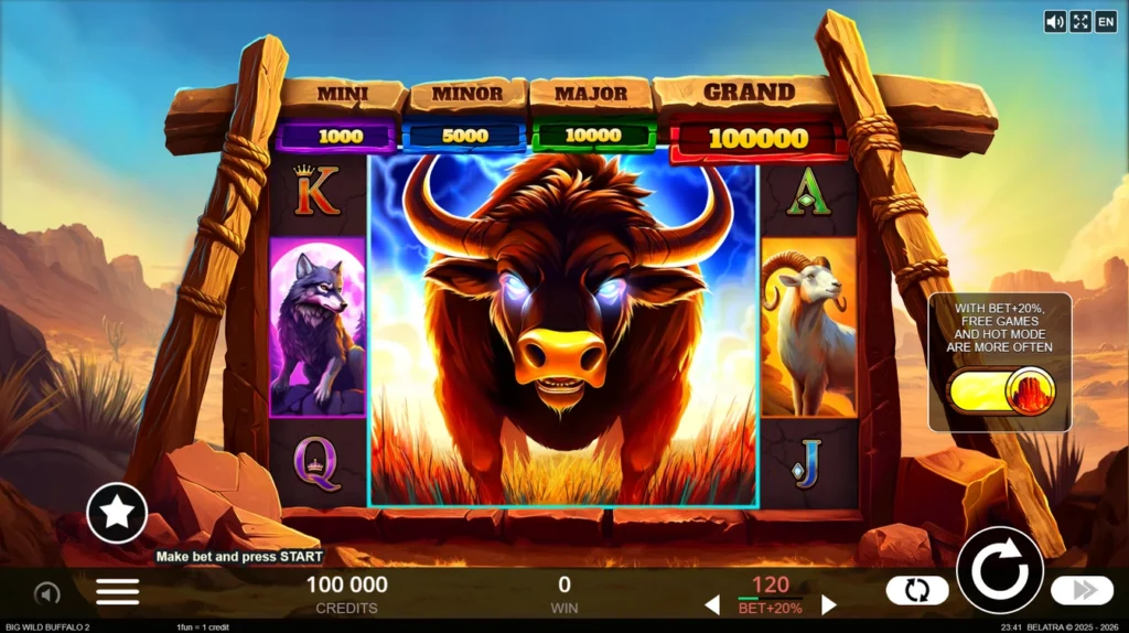 Big Wild Buffalo 2 official Belatra gameplay image showing the game presentation