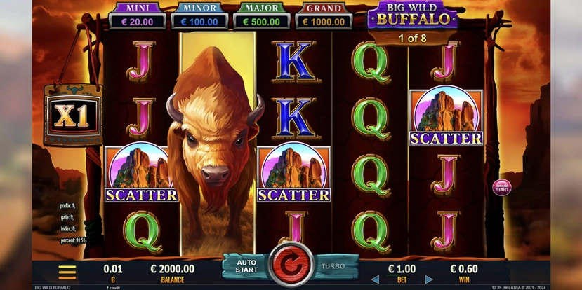 Big Wild Buffalo official Belatra feature artwork for payout and combination notes