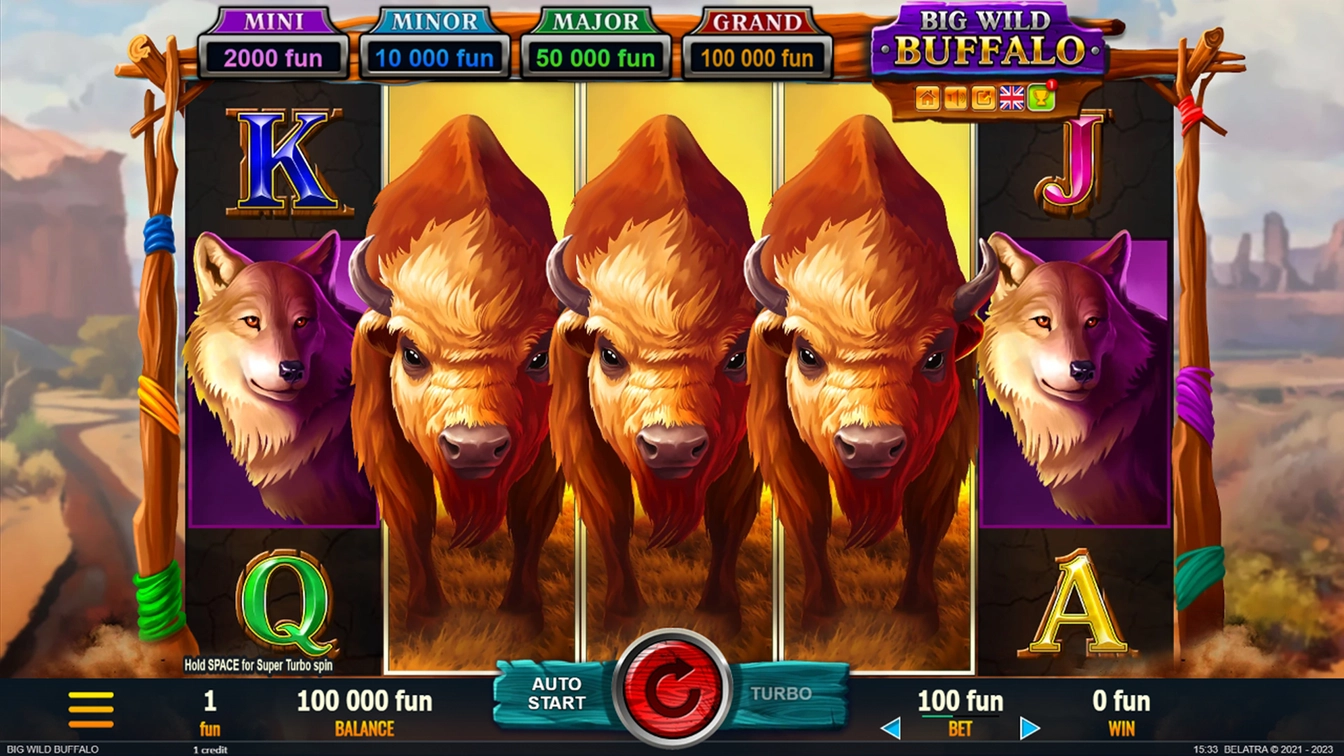 Big Wild Buffalo official Belatra gameplay image showing the game presentation