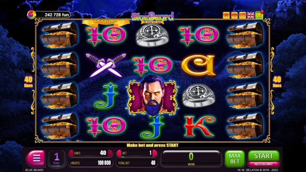 Blue Beard official Belatra gameplay image showing the game presentation