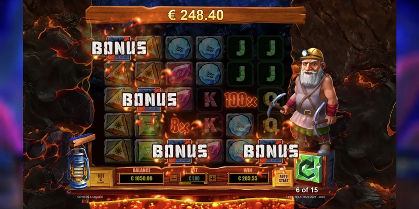 Crystals Digger official Belatra feature artwork for payout and combination notes
