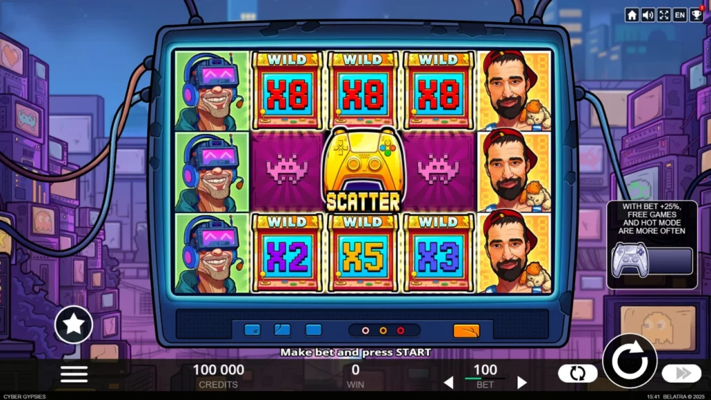 Cyber Gypsies official Belatra gameplay image showing the game presentation