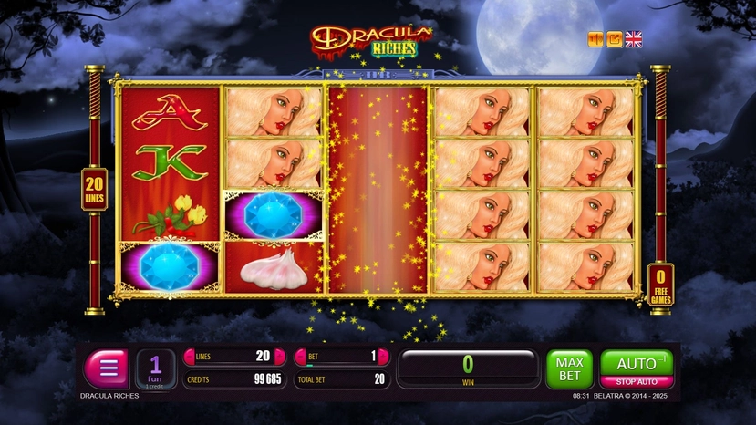 Dracula Riches official Belatra feature artwork for payout and combination notes