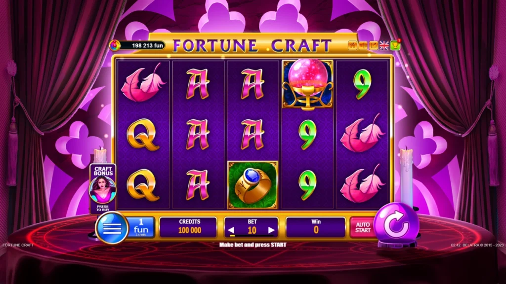 Fortune Craft official Belatra gameplay image showing the game presentation