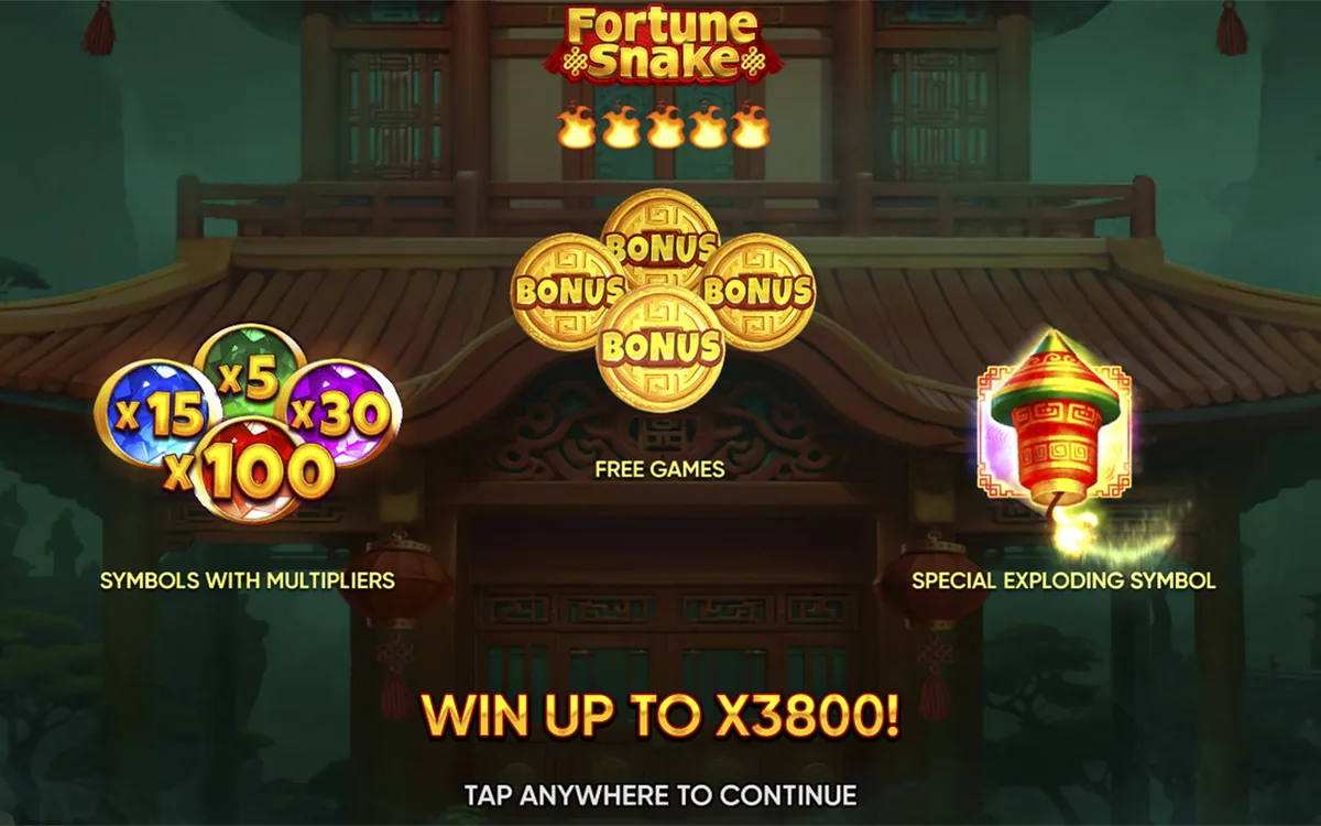 Fortune Snake official Endorphina gameplay screen showing the reel layout