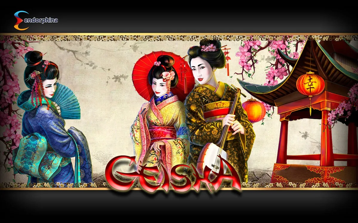 Geisha official Endorphina gameplay screen showing the reel layout
