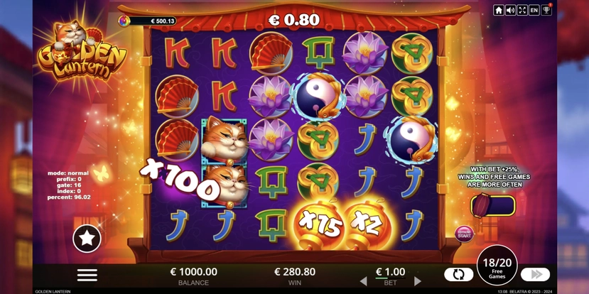 Golden Lantern official Belatra feature artwork for payout and combination notes