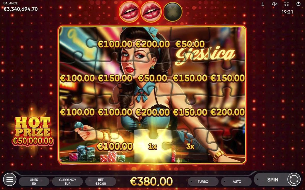 Hot Puzzle official Endorphina gameplay screen showing the reel layout