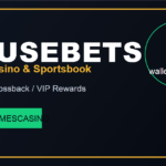 Housebets casino logo with crypto rewards theme