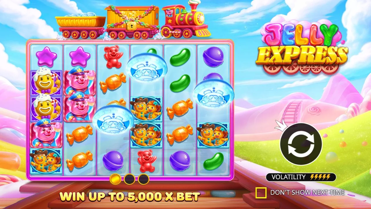 Jelly Express official Pragmatic Play demo gameplay and information screen
