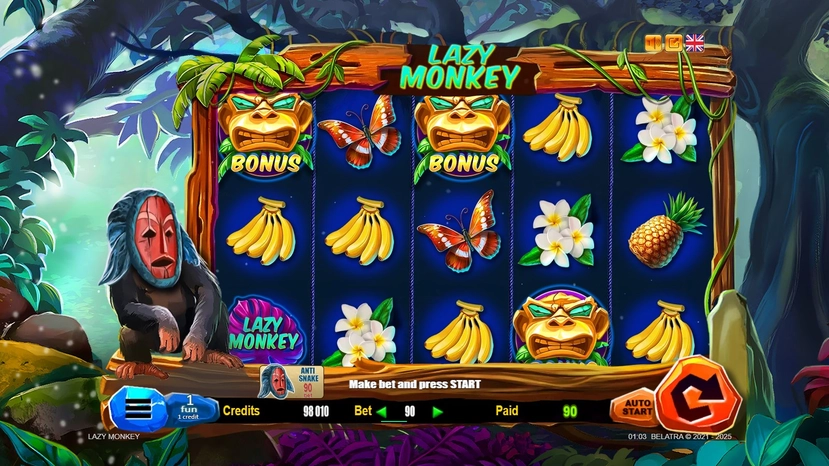 Lazy Monkey official Belatra feature artwork for payout and combination notes