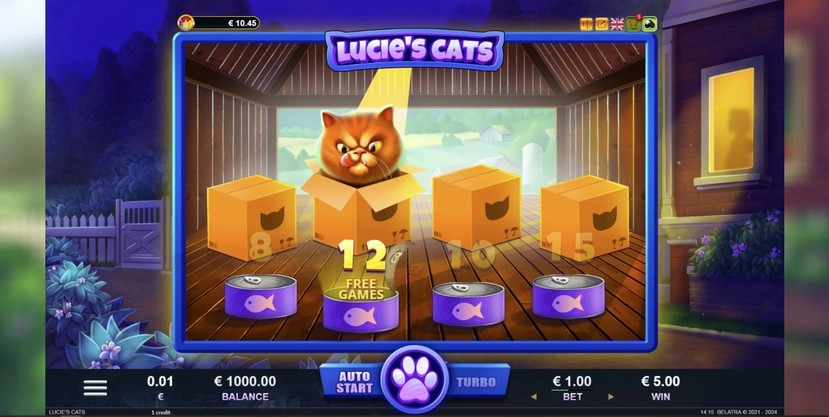 Lucie's cats official Belatra feature artwork for payout and combination notes