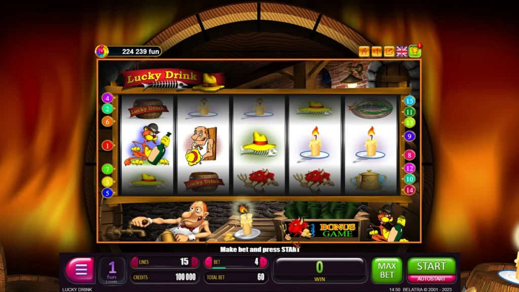 Lucky Drink official Belatra gameplay image showing the game presentation