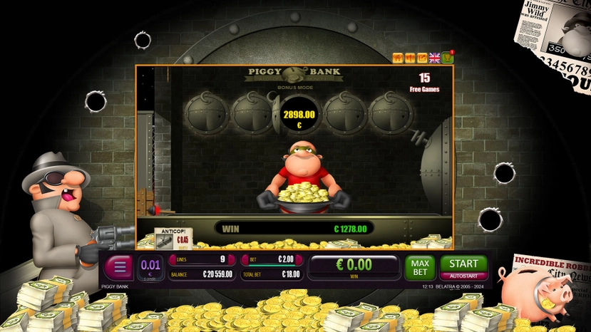 Piggy Bank official Belatra feature artwork for payout and combination notes