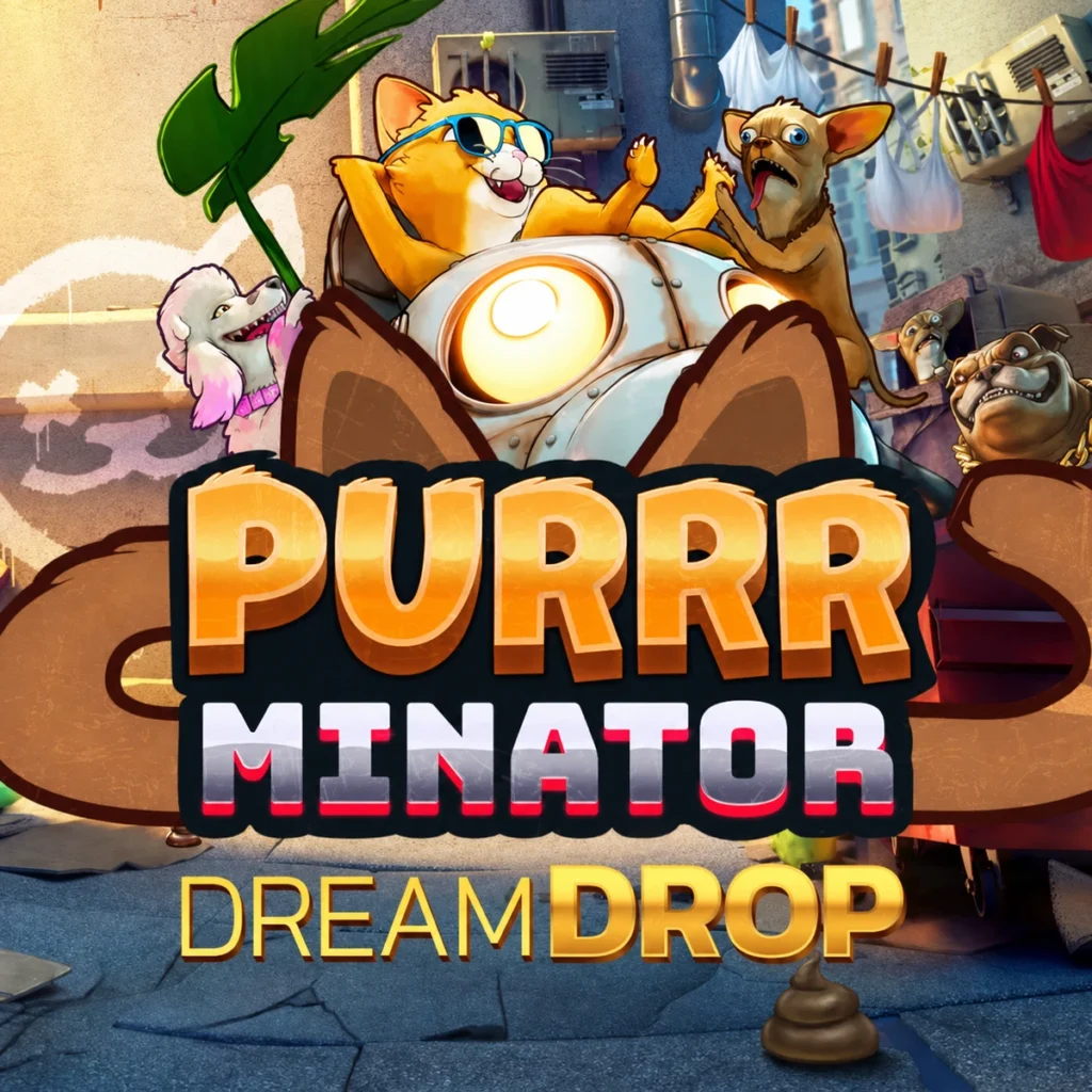 Purrrminator Dream Drop slot cover artwork by Relax Gaming