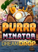 Purrrminator Dream Drop slot cover artwork by Relax Gaming