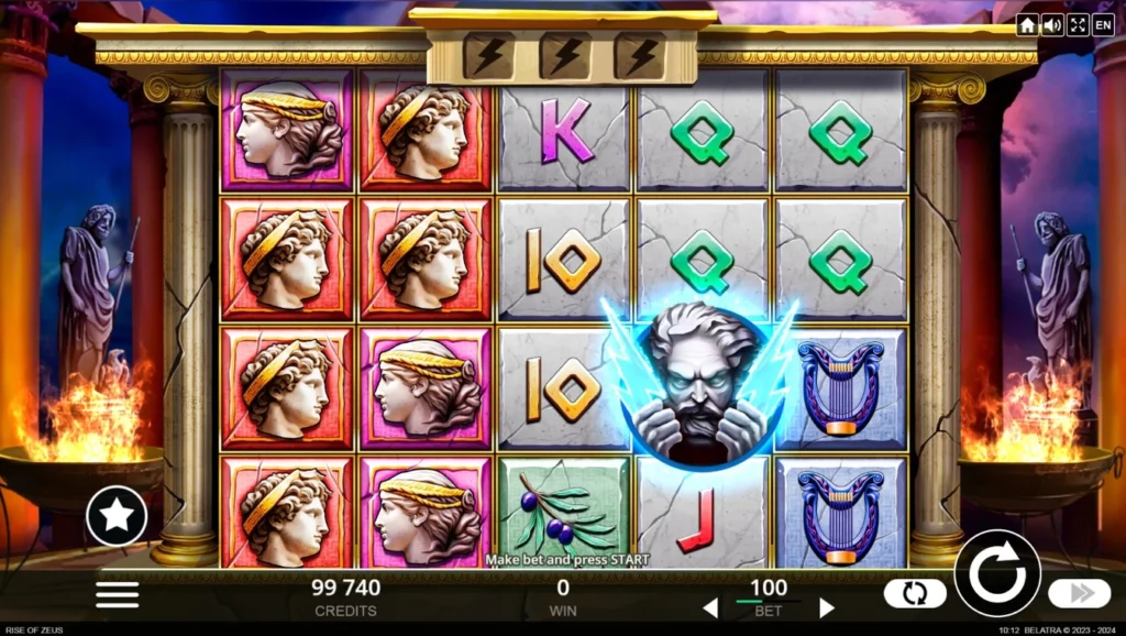 Rise of Zeus official Belatra gameplay image showing the game presentation