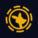 Gold Roobet kangaroo logo on a dark blue background