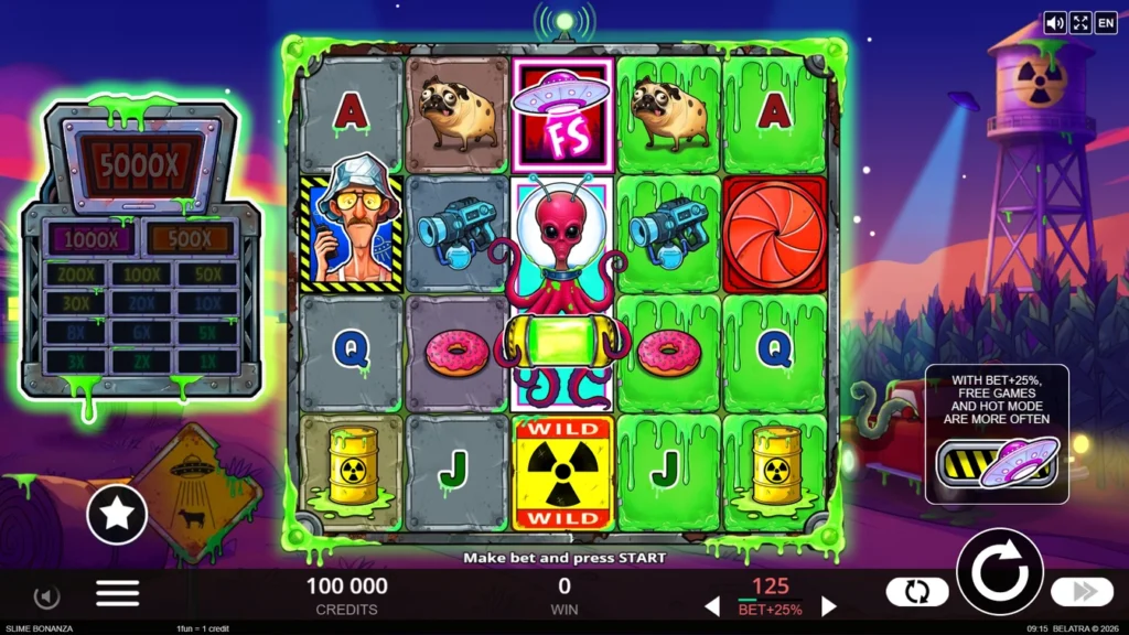 Slime Bonanza official Belatra gameplay image showing the game presentation