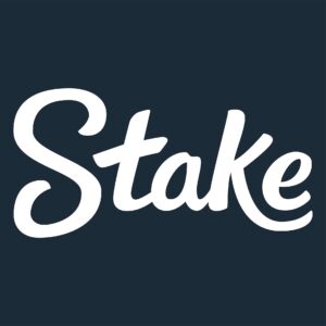White Stake Casino logo on a dark blue square background