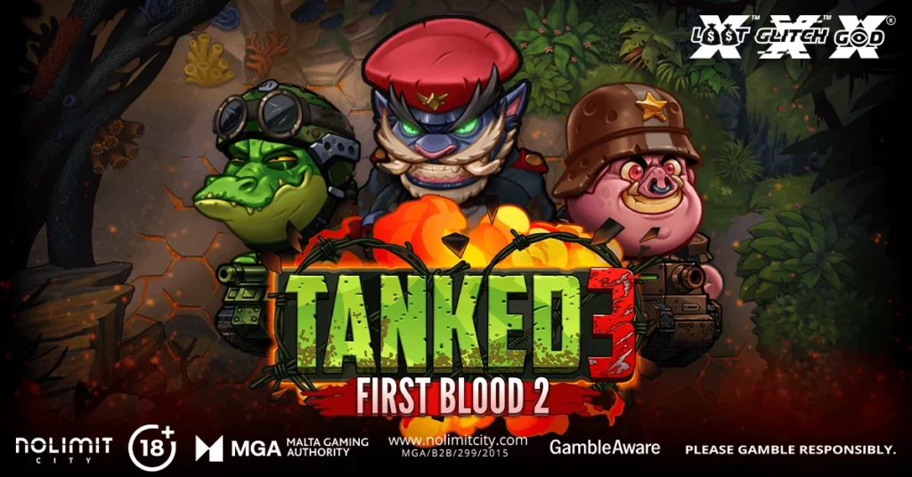 Tanked 3: First Blood 2 official Nolimit City wide slot artwork