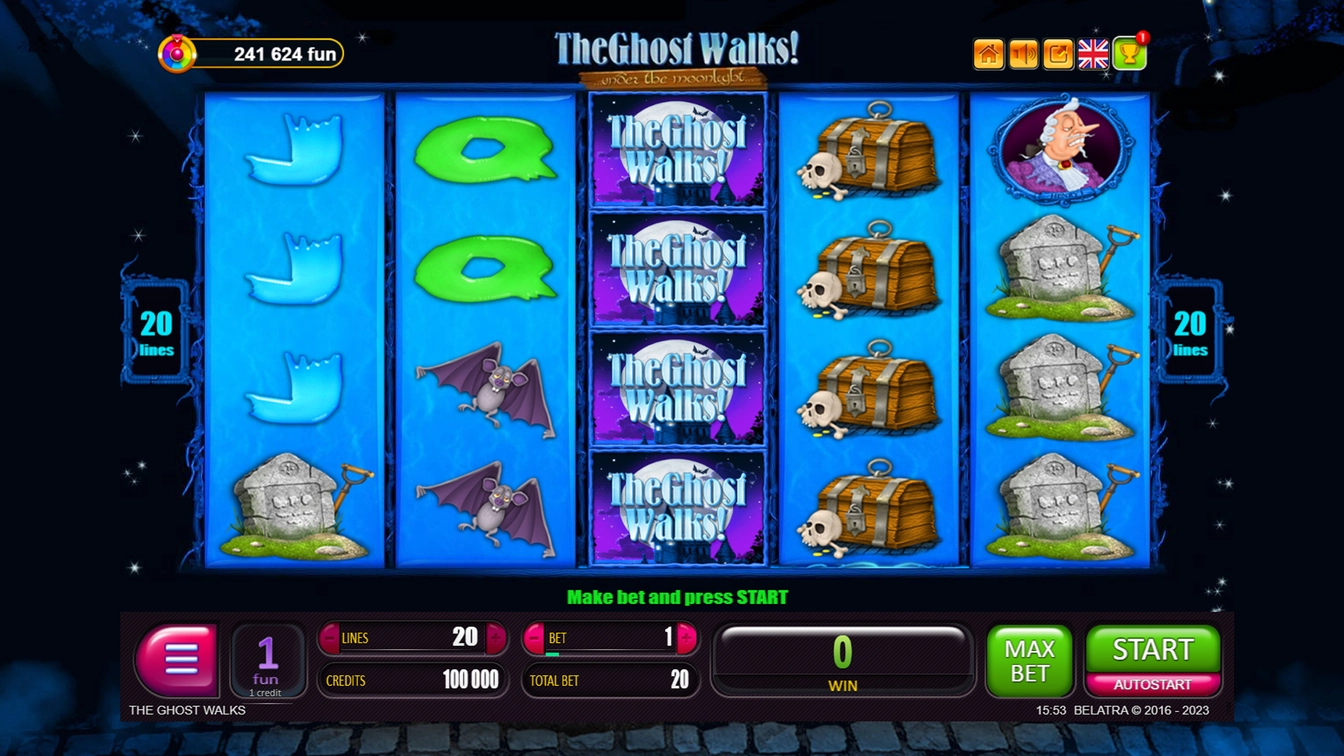 The Ghost Walks official Belatra gameplay image showing the game presentation