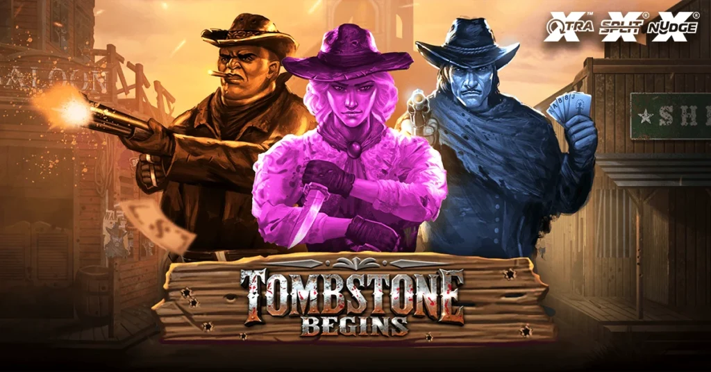 Tombstone Begins official Nolimit City wide slot artwork