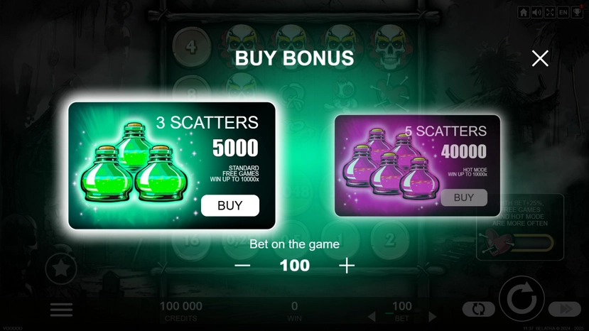 Voodoo Coins official Belatra feature artwork for payout and combination notes