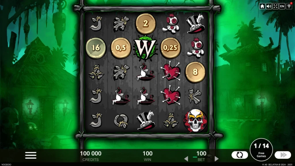 Voodoo Coins official Belatra gameplay image showing the game presentation
