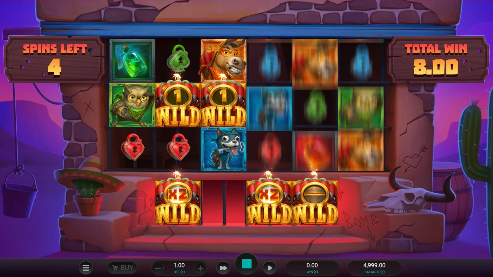 Wild Chapo 2 Dream Drop gameplay screen showing the main game mechanics