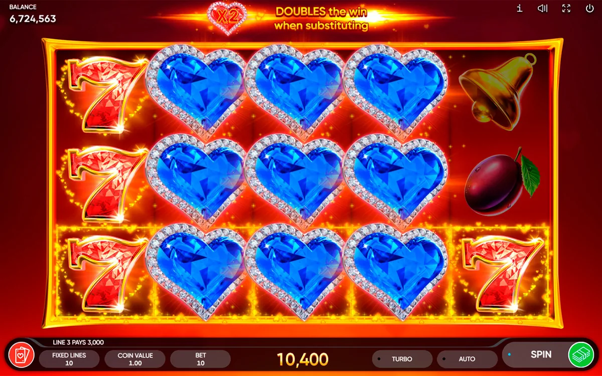 Wild Love official Endorphina gameplay screen showing the reel layout