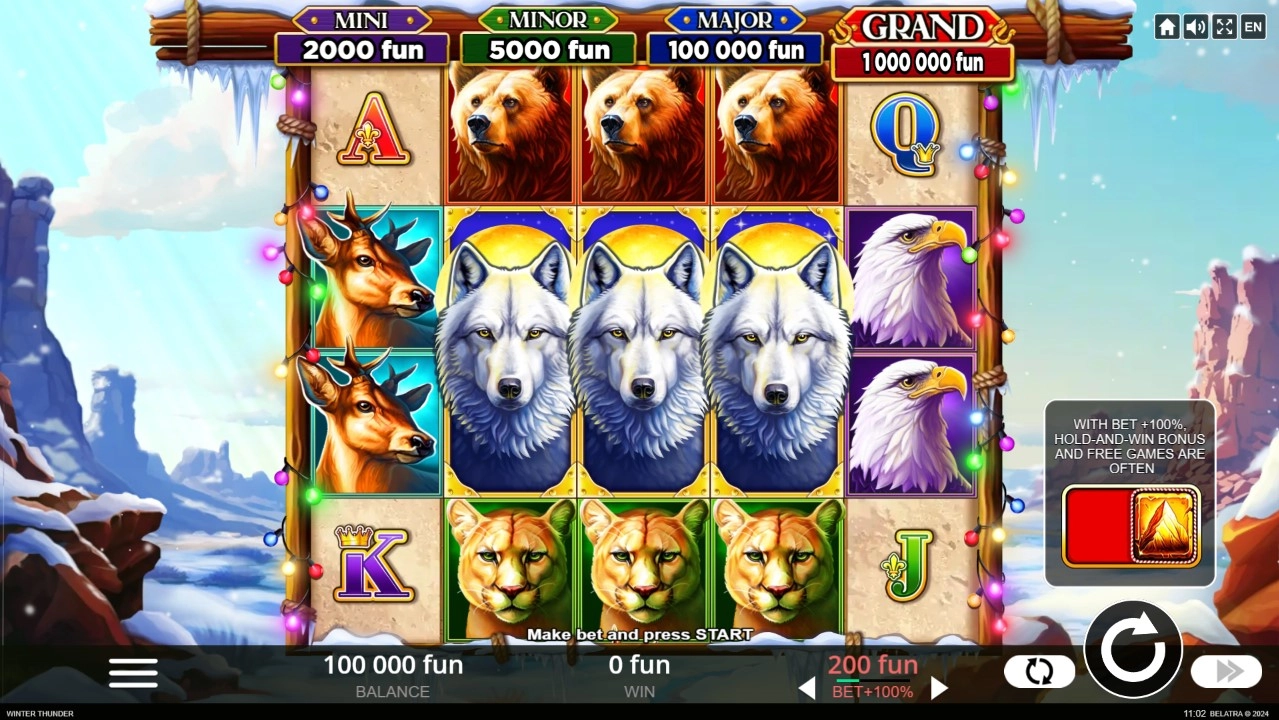 Winter Thunder official Belatra gameplay image showing the game presentation