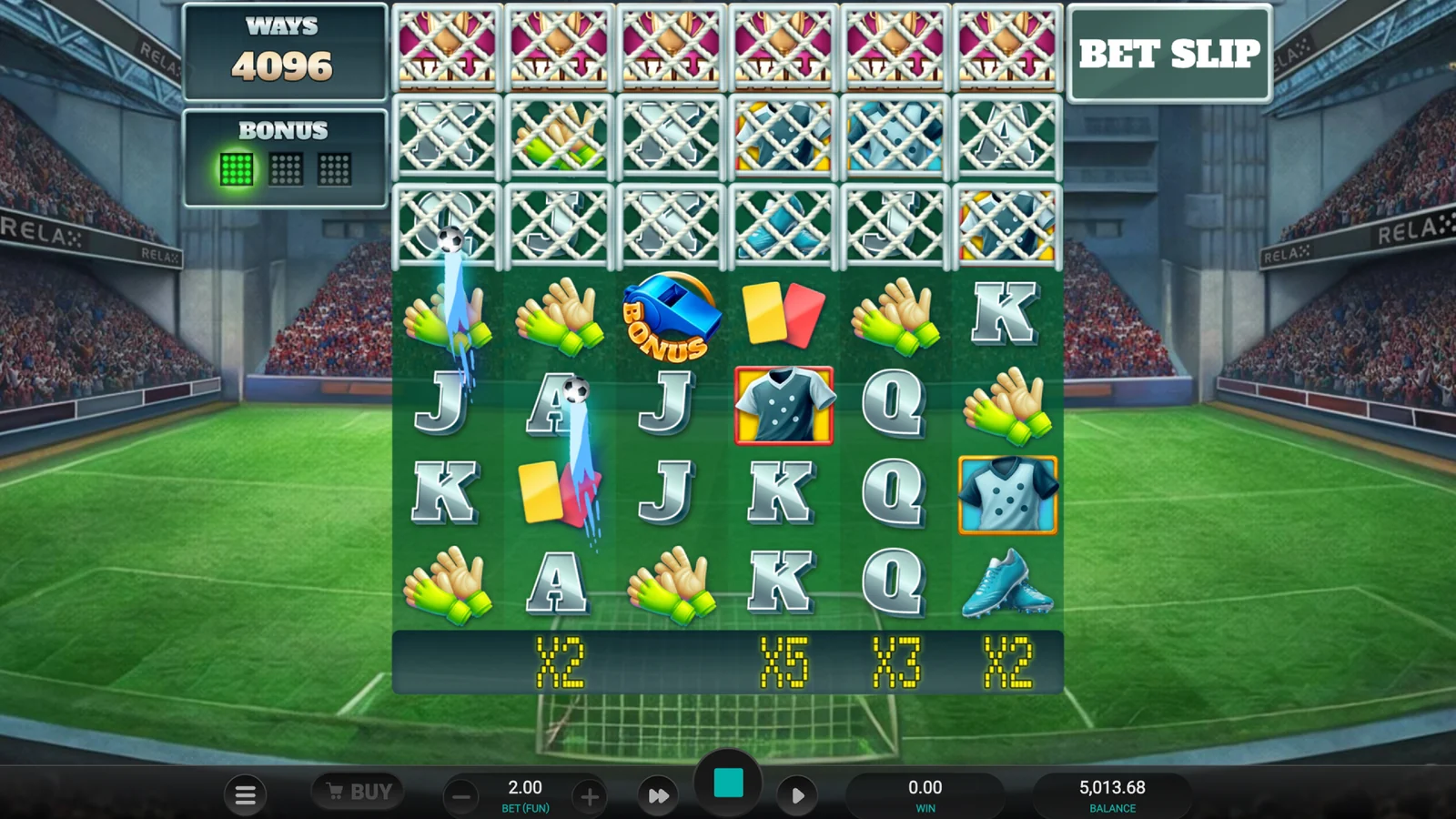World Class Kick Off Dream Drop gameplay screen showing the main game mechanics