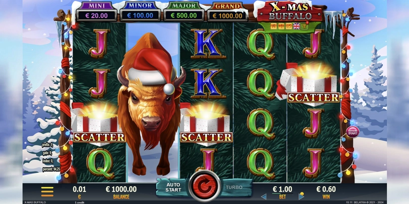 X-Mas Buffalo official Belatra feature artwork for payout and combination notes