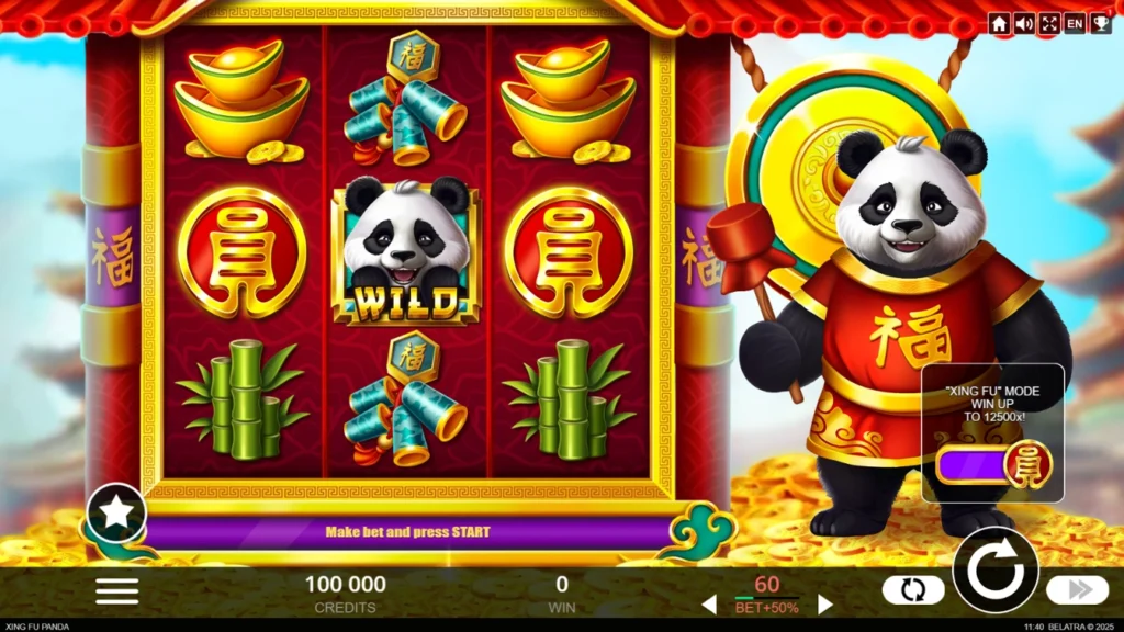Xing Fu Panda official Belatra gameplay image showing the game presentation
