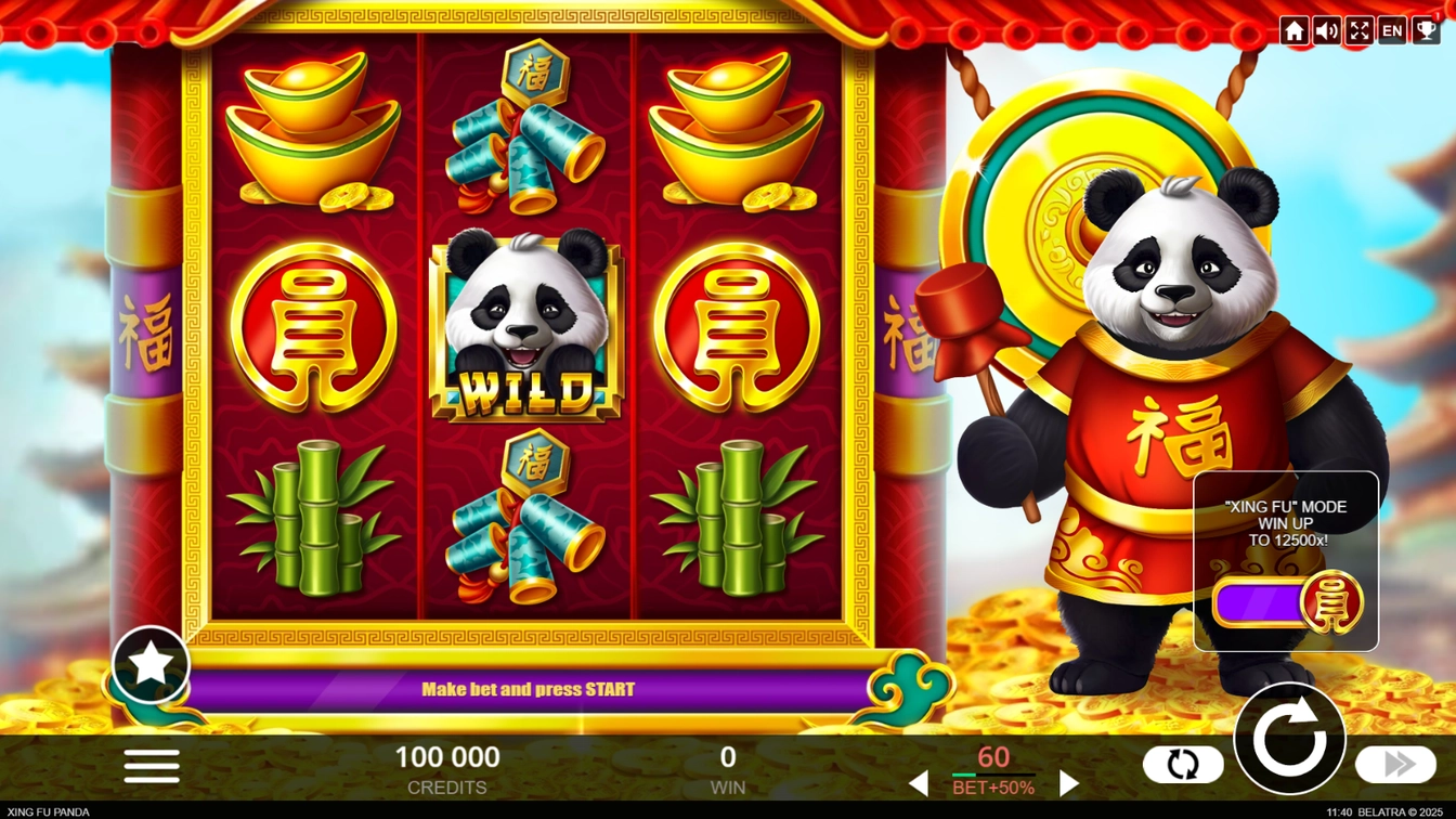 Xing Fu Panda official Belatra gameplay image showing the game presentation